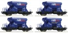 76137 Roco Set of 4 Hopper cars type Fccpps of  the  Railpro